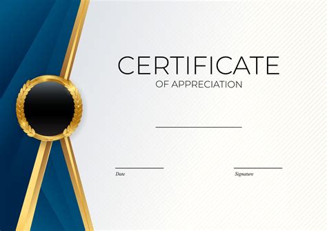 Blue And Gold Certificate Of Achievement Template Set Background With