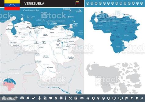 Venezuela Infographic Map Detailed Vector Illustration Stock