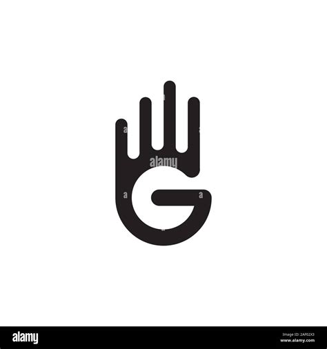 Letter G With Hand Shape Logo Designg 4 Icon Vector Template Stock