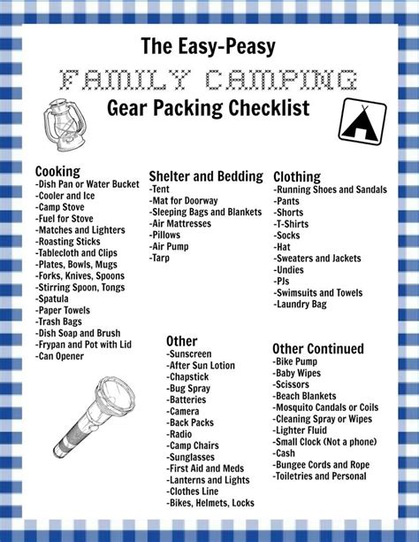 If you're out on a camping trip and realize your backpack is missing something crucial (say, your water filtration). My Easy-Peasy Family Camping Checklist and a Free ...