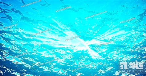 3d Rendering Underwater Sea Ocean Surface With Light Rays High