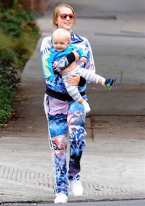 Teresa Palmer And Baby Boy Bodhi Stand Out From The Crowd In Matching Bright Tracksuits Daily
