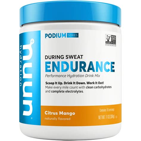 Nuun Endurance Hydration Drink Mix Citrus Mango 16 Serving Canister