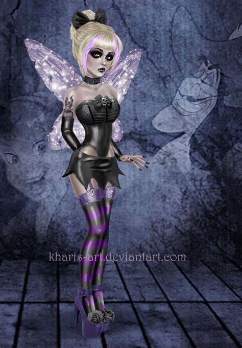 Gothic Tinker Bell By Kharis Art On Deviantart Goth Disney Disney Art Disney Princess Tattoo