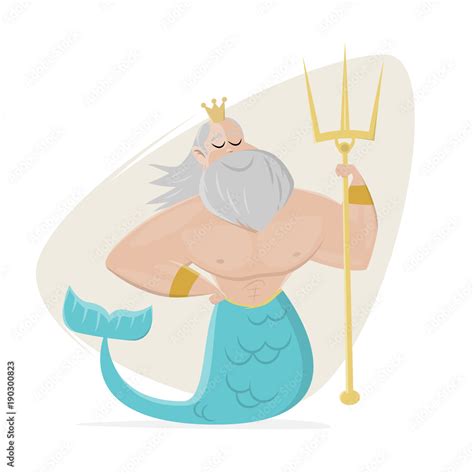 Poseidon Clipart Neptune Cartoon Stock Vector Adobe Stock