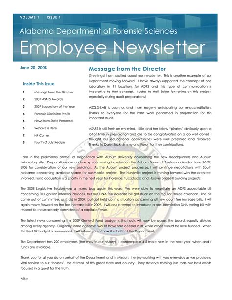 Employee Newsletter Templates At