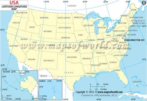 Map Of Latitude And Longitude Of United States United States Map