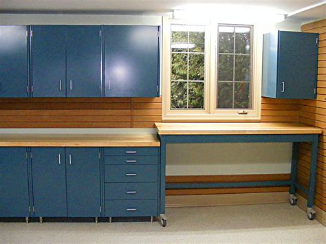 The compact design is close to the wall and sturdy. Garage Storage Solutions, Cabinets — Nuvo Garage