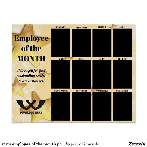 Stars Employee Of The Month Photo Display Poster Motivational Posters