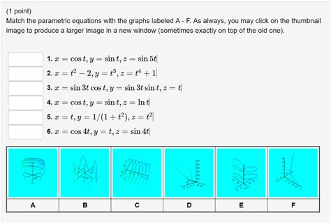 Solved Match The Parametric Equations With The Graphs