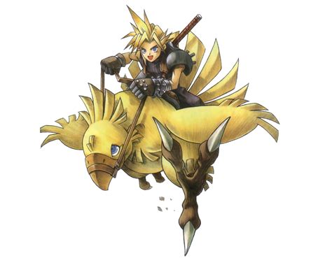 Image Final Fantasy Vii Cloud Strife Riding On A Chocobopng