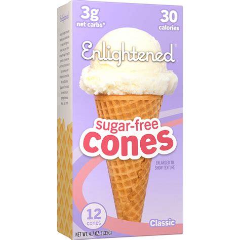 Buy ENLIGHTENED ICE CREAM Sugar Free Ice Cream Cones Vegan Friendly Sugar Free Dairy Free