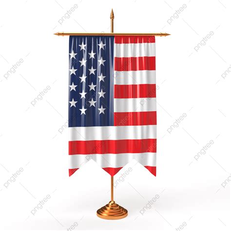 4 de julio 3d ilustración banderín con bandera de estados unidos agitando estrellas en un fondo
