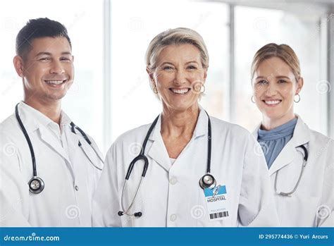 Healthcare, Teamwork and Portrait of Doctors Smile in Hospital for