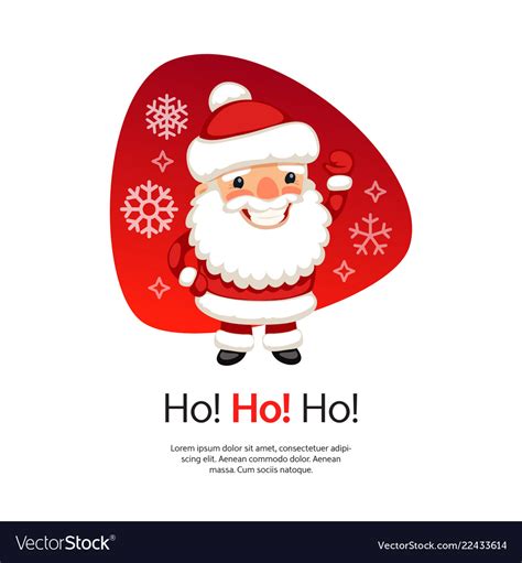 Ho Christmas Card With Santa Claus Royalty Free Vector Image