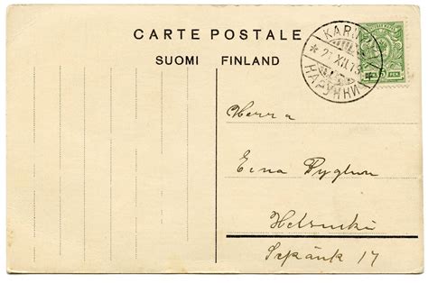 Vintage Clip Art - Darling Snowman Postcard - Finland - The Graphics Fairy