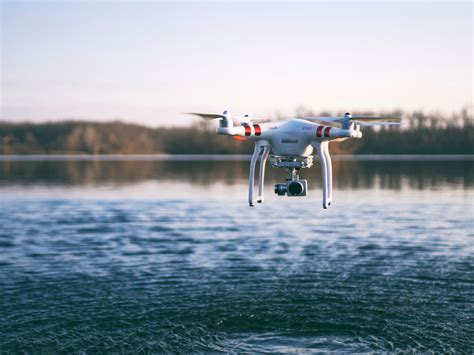 Drone Flying Over The Lake Image Free Stock Photo Public Domain