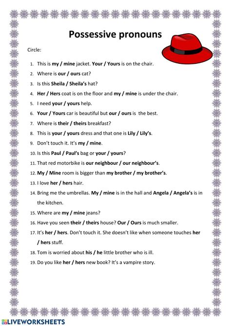 Maybe you would like to learn more about one of these? Possessive pronouns activity for 4