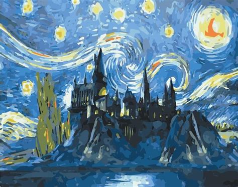 Harry Potter Starry Night Paint By Number Modern Paint By Numbers