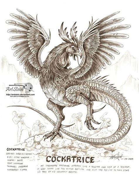Cockatrice By Artstain On DeviantArt Mythical Monsters Mystical