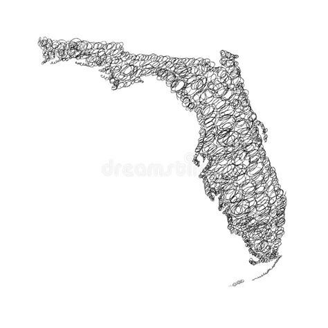 Mapa Del Doodle De Florida Stock De Ilustración Ilustración De Florida