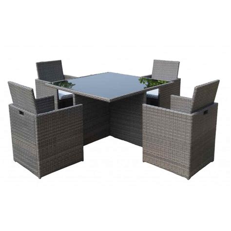 If you have a small outdoor living area or patio, this can be a problem. 4 Seater MARLOW Cube Set - 110cm Cube Table with Black Glass & 4 Cube Chairs KD incl. Seat cushion