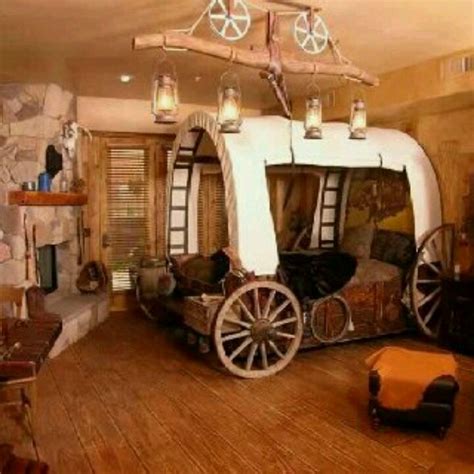 Western bedroom décor at sheplers.com: I would love this western themed room! Love the wagon bed ...