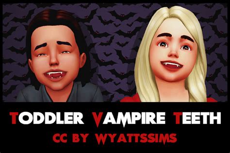 Toddler Vampire Teeth Collection Wyattssims Vampire Teeth Sims 4