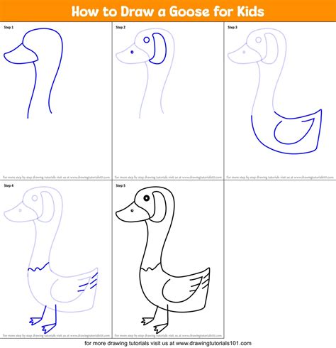 How To Draw A Goose For Kids Printable Step By Step Drawing Sheet