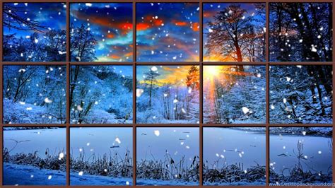 Winter Window Snow Scene In 4k Living Wallpapers With