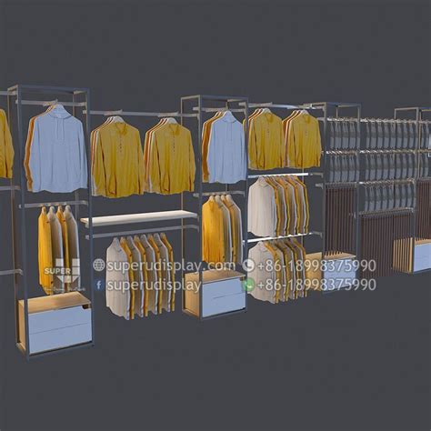 Custom Retail Wall Clothing Racks Stand For Menswear Display For Retail