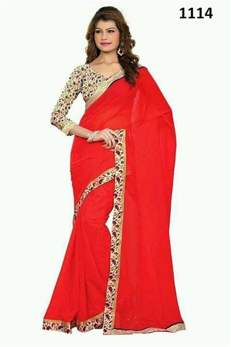 Fabulous Red Saree At Rs 420 Heavy Blouse Sarees In Surat ID