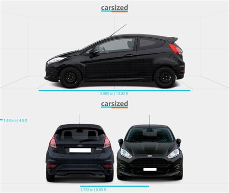Ford Fiesta 2013 2017 Dimensions Side View