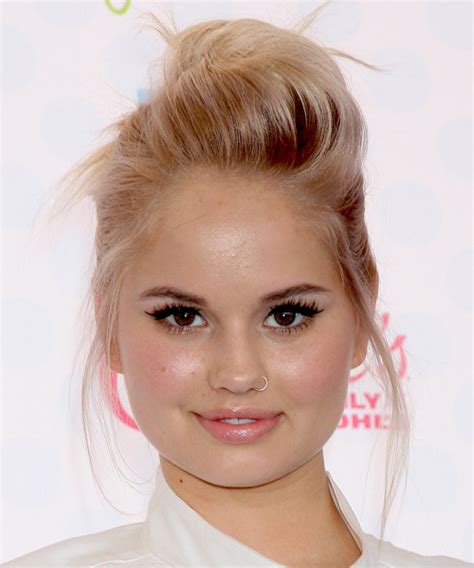 Debby Ryan Long Straight Casual Updo Hairstyle Strawberry Blonde Hair Color