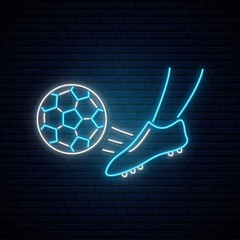 Premium Vector Neon Soccer Sign