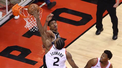 You can see both of those facts — but particularly the latter — in this impressive clip of him catching a ball he just dunked by palming it NBA Playoffs 2019: Kawhi Leonard's emphatic dunk caps off ...