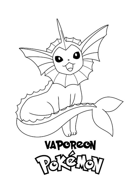 Pokemon Vaporeon Kolorowanka Morindia Pokoloruj Rysunek