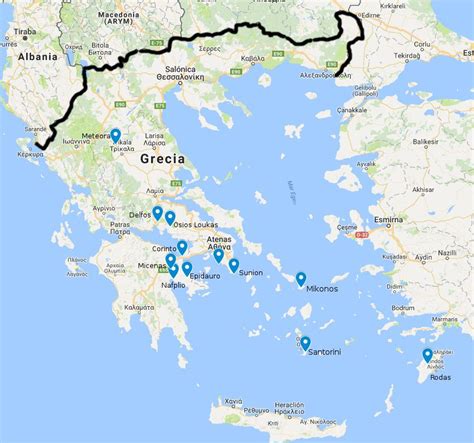 Mapa De Los Lugares Visitados Mapas Grecia Impresionismo