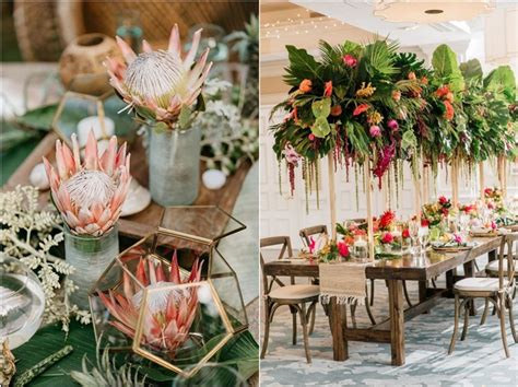 30 Lush And Bold Tropical Wedding Centerpieces Oh The Wedding Day