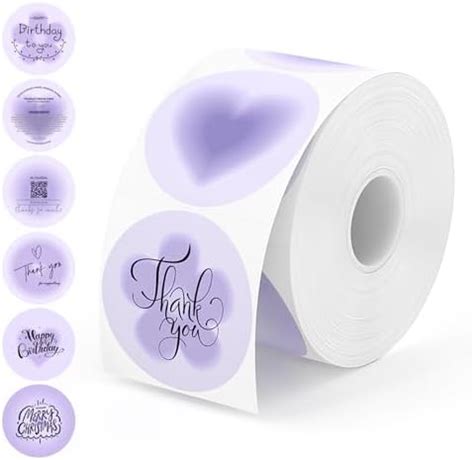 Amazon Com Munbyn Inch Purple Circle Thermal Labels Round Thermal Stickers Shapes In One