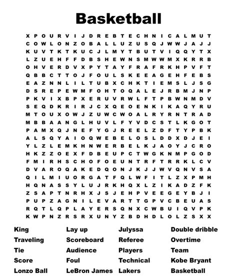Basketball Word Search Wordmint