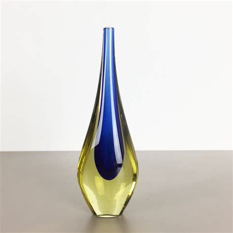 S Murano Glass Sommerso Single Stem Vase By Flavio Poli Italy