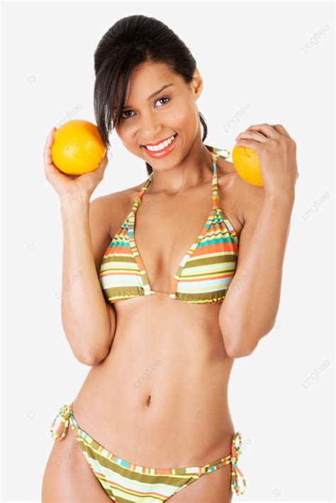 Feliz Verano Mujer En Bikini Con Naranjas Bronceadas Png Dibujos Fiesta Adulto Mujer Joven