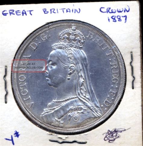 Great Britain Crown 1887 Silver Coin Queen Victoria