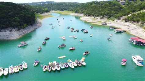 Lake Travis Devils Cove Drone View Memorial Day Weekend Youtube