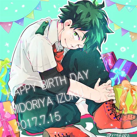 Happy birthday to the protagonist of series, one of the students attending u.a. Boku no Hero Academia || Midoriya Izuku (Happy Birthday)