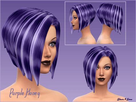 Purple Honey Hair Retexture Sims 4 Hair
