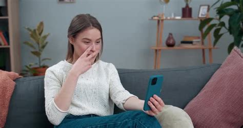 Attractive Deaf Woman Having Video Call And Showing With Sign Language