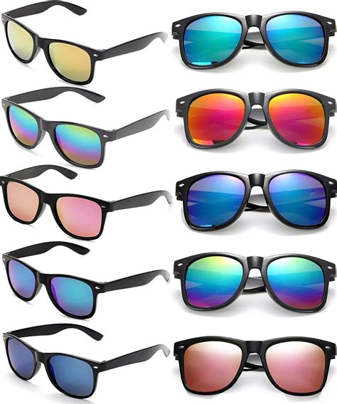 Wholesale Sunglasses Bulk For Adults Party Favors Retro Classic Shades 10 Pack Black Size 145mm