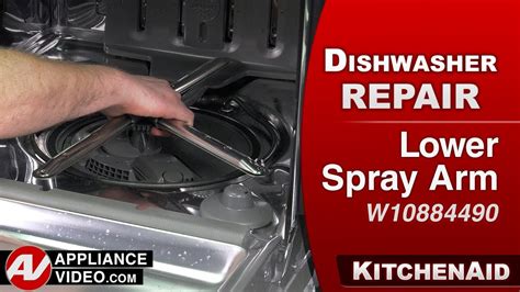 Kitchenaid Dishwasher Poor Cleaning Lower Spray Arm Repair Youtube